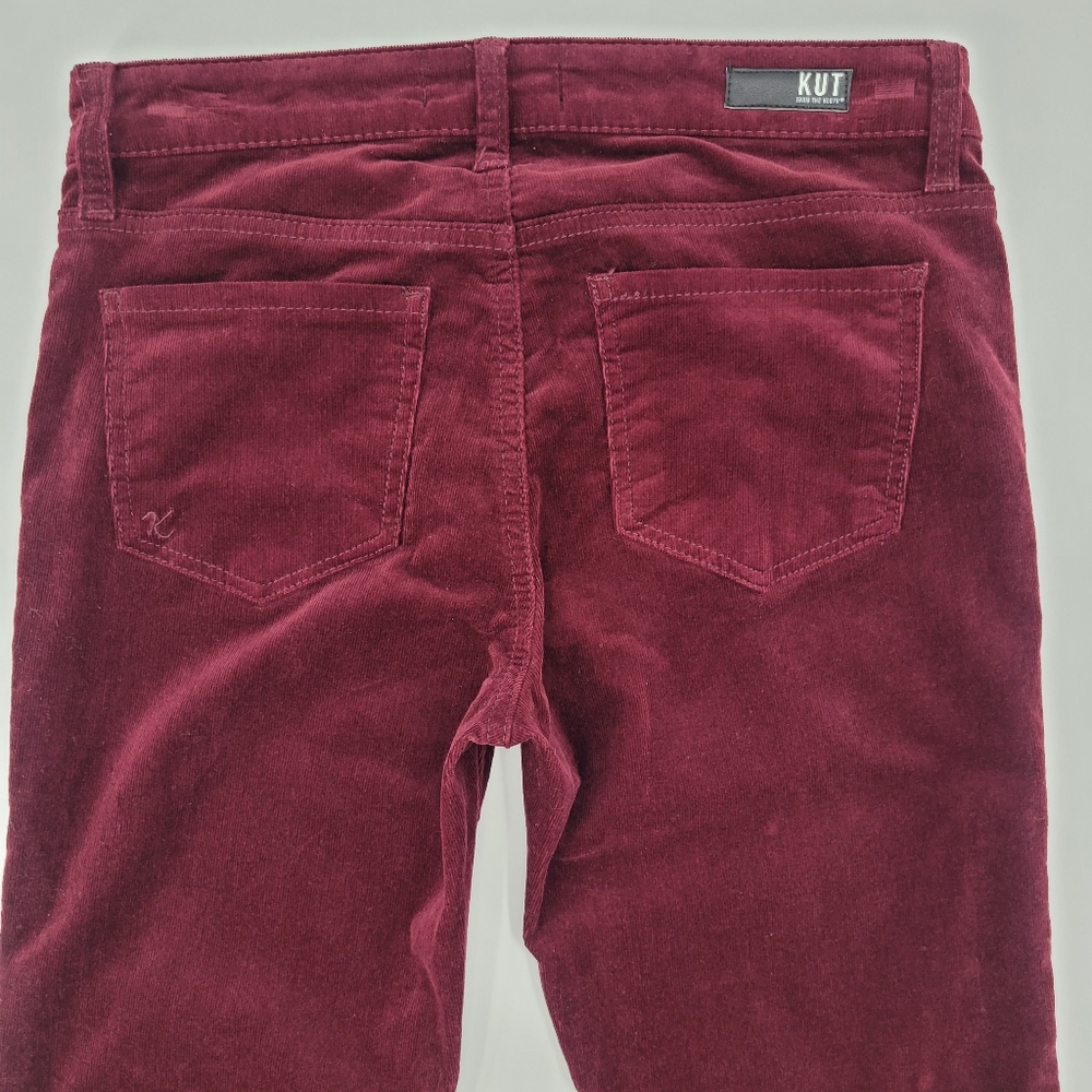 KUT FROM THE KLOTH Pants Diana Skinny Red Ruby Corduroy Cords Classic Size 4 - Picture 11 of 17